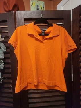Vintage Orange Polo Crop Top